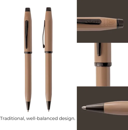 Vista 2 de Cross Century II - Bolígrafo beige terroso, punta media, tinta negra Professional Pen for Everyday Use, Smooth Writing, Comfortable Grip, Metal