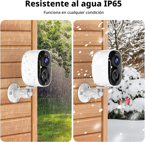 Vista 7 de Cámara de seguridad inteligente inalámbrica 2K UHD para interior/exterior, cámara WiFi alimentada por batería con visión nocturna a color, detección
