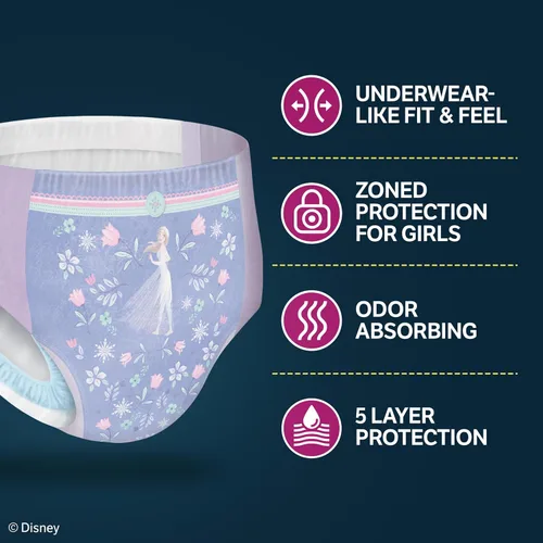 Vista 7 de Goodnites Ropa interior nocturna para niñas, talla extra pequeña (28-43 libras), 15 unidades, el embalaje puede variar