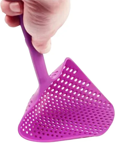 Vista 6 de Colador de drenaje de alimentos, práctico y duradero, de plástico, colador de agua, pala de drenaje de alimentos con asa para drenaje de alimentos