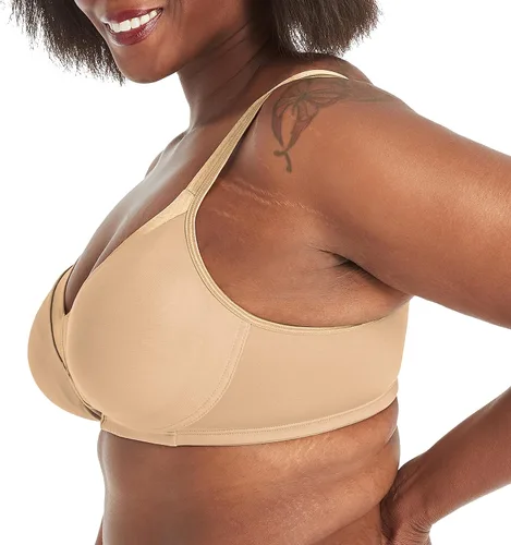 Vista 2 de Playtex Brasier inalámbrico de 18 horas para mujer, brasier suavizante sedoso, brasier de camiseta de cobertura completa, paquete individual o de 2