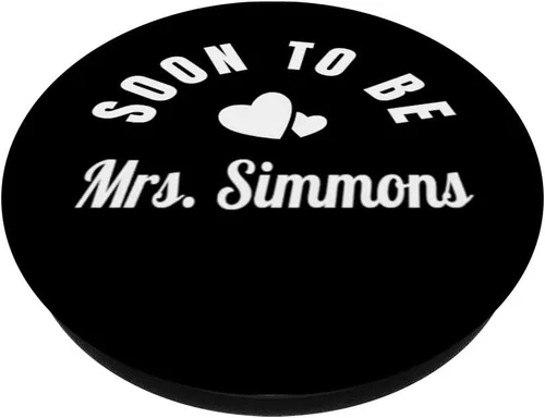 Vista 2 de Enchufe Pop Soon To Be Mrs. Simmons. Boda Sra. Simmons - Empuñadura y soporte PopSockets para teléfonos y tabletas