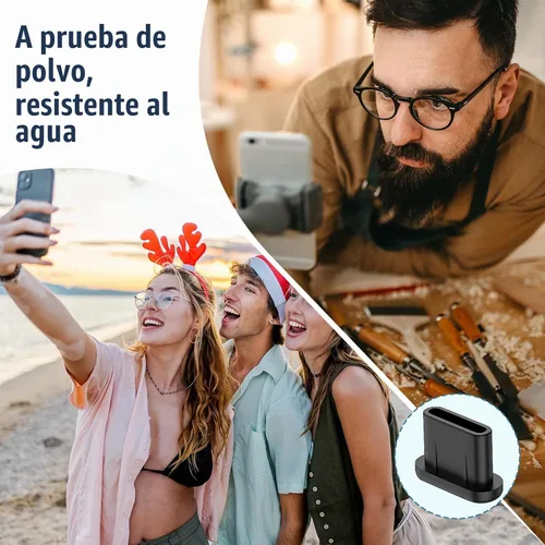 Vista 7 de Protectores de puerto USB C para enchufe antipolvo, 20 unidades, con cubierta de altavoz de teléfono, 6 calcomanías compatibles con iPhone 17