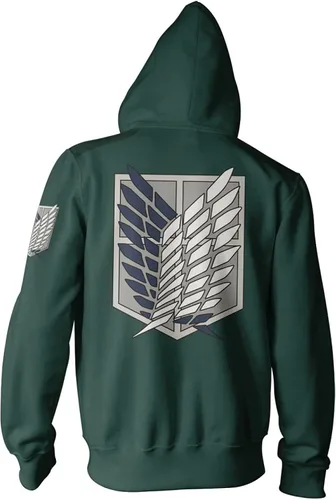 Vista 3 de Ripple Junction Attack on Titan - Sudadera con capucha unisex para adultos, estilo militar, con cremallera completa
