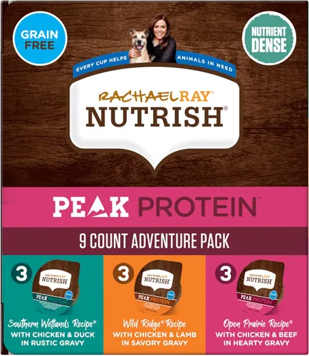 Vista 3 de Nutrish Peak Protein - Paquete variado de alimentos húmedos para perros, alto en proteínas, sin granos, tazas de 3.5 onzas (paquete de 9), 2
