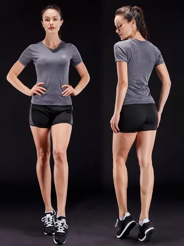 Vista 5 de NELEUS Paquete de 3 camisetas deportivas de compresión para mujer