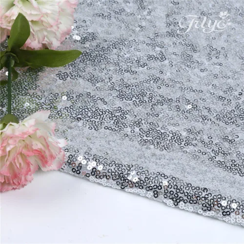 Vista 3 de TRLYC Camino de mesa rectangular con lentejuelas para bodas y fiestas de 1.2 x 108 pulgadas