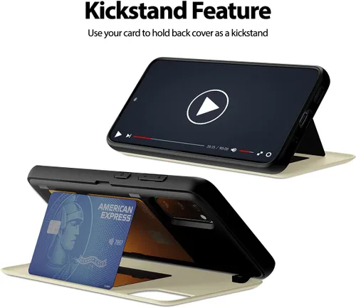Vista 7 de GOOSPERY Parachoques magnético para puerta compatible con Galaxy S20, tarjetero tipo cartera, cierre automático, protección de doble capa resistente