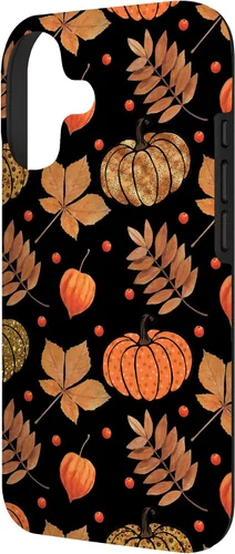 Vista 2 de Otoño hojas y calabazas patrón Halloween otoño regalos caso para iPhone 17