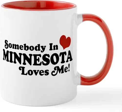 Vista 21 de CafePress Loves Me In Minnesota Taza de café de cerámica de 11 oz (11.0 fl oz)