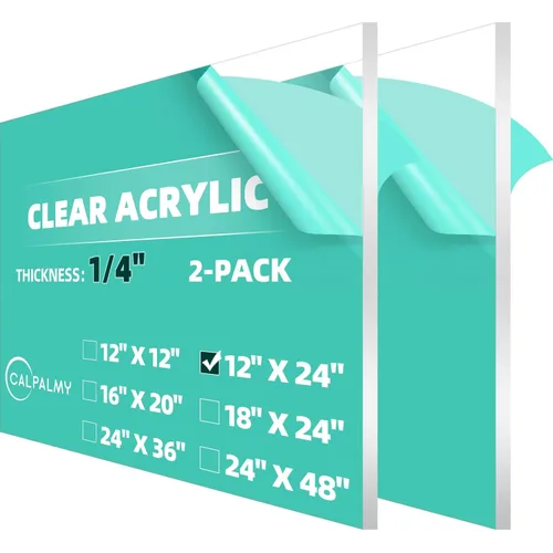 Vista 20 de CALPALMY (2-Pack) Hoja de plexiglás acrílico transparente de 24 x 36, 1/4" de grosor; Uso para proyectos de manualidades, letreros, vitrinas
