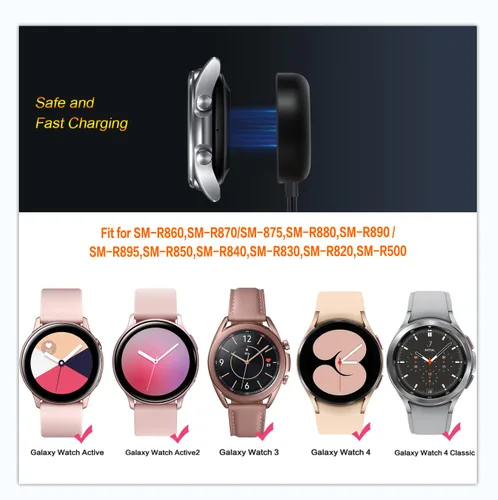 Vista 6 de 1 Pack Compatible con Cargador de Samsung Watch, Cable de Carga para Galaxy Watch 7/6/5/4 Dock USB de Reemplazo para Samsung Galaxy Watch 7/6/6