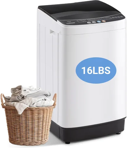 Vista 8 de Lavadora portátil de 15 libras, lavadora y secadora automática completa de 1.9 pies cúbicos con 8 programas de lavado, lavadora compacta