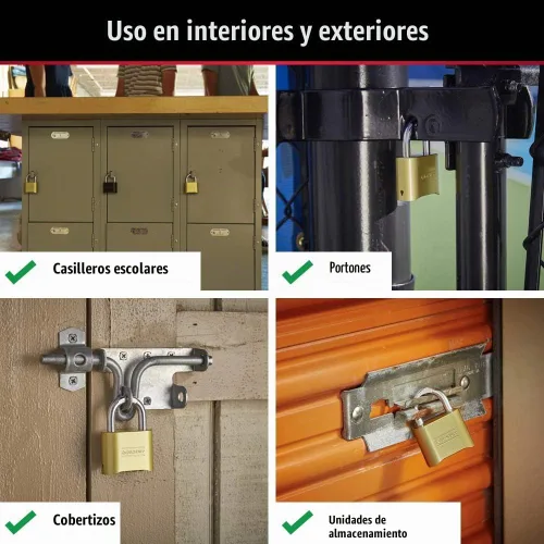 Vista 2 de Master Lock Candado de Combinación Dorado, Cerradura de Portón para Valla o Cobertizo al Aire Libre, Cerradura Pequeña con Código Personalizable