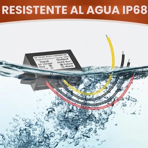 Vista 4 de Convertidor reductor de voltaje CC de 12 V/24 V a 5 V 5 A 25 W, módulo de potencia regulado para cámara de vigilancia de vehículos automáticos