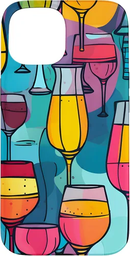 Vista 6 de Estuche de arte abstracto vibrante para copas de vino para iPhone 16