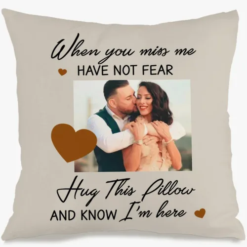 Vista 11 de Custom Couples Pillow Case with one Romantic Photo and Personalized Message enriching Your Room décor and expressing Love Through a Meaningful Gift