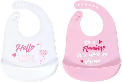 Vista 3 de Luvable Friends Unisex Baby Silicone Bibs ladies i have arrived