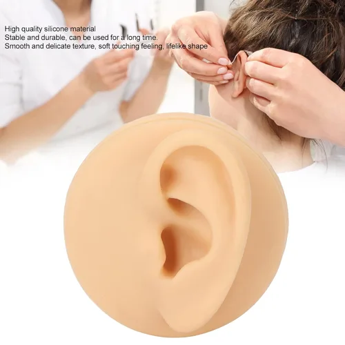 Vista 5 de Modelo de oído, silicona suave, modelo de práctica de acupuntura de oído izquierdo, modelo de simulación de exhibición de oído para enseñanza