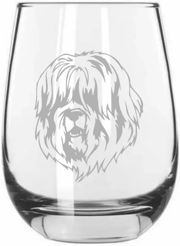 Vista 530 de Shar Pei (chino) - Vaso de vino sin tallo grabado para perro, 15.25 onzas