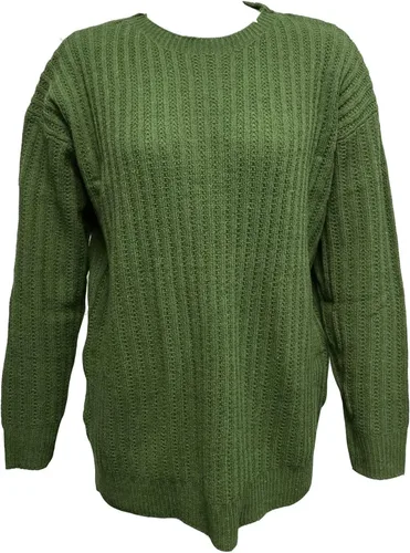 Vista 5 de Suéter de punto con cuello redondo para mujer, suéter informal de manga completa para invierno y otoño, suéter suave con huecos