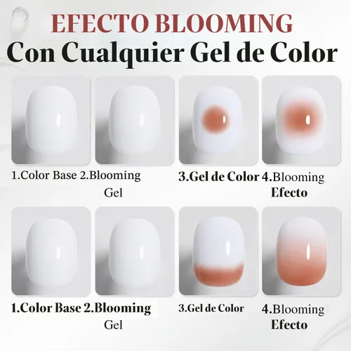 Vista 9 de Vishine 2 unidades de gel floreciente de 0.5 fl oz, esmalte de uñas transparente floreciente, efectos de propagación, gel UV, piedra natural