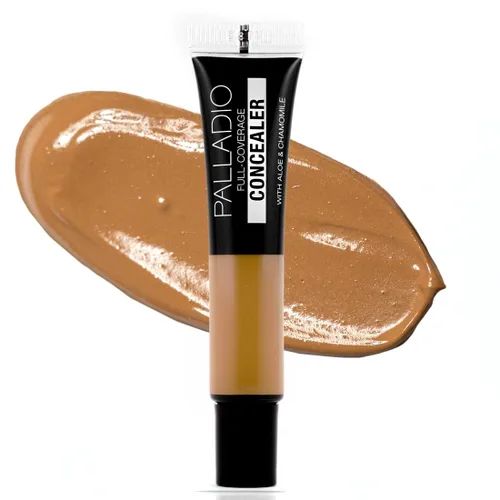 Vista 14 de Palladio Corrector de cobertura completa – Fórmula cremosa para rostro y debajo de los ojos, disfraza ojeras, manchas, líneas finas, unifica el tono