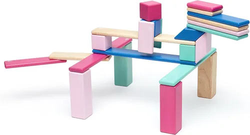 Vista 10 de Conjunto de 24 bloques magnéticos de madera de Tegu, talla única , Blossom
