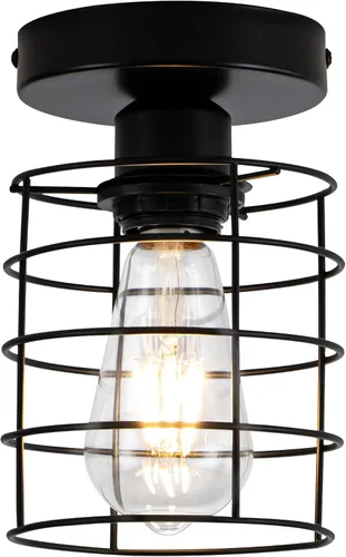 Vista 12 de Lámpara de techo semiempotrada de 2 luces, color negro mate con base E26, lámpara moderna para casa de campo, cocina, comedor, dormitorio, estudio