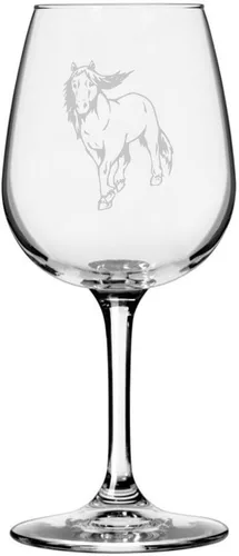 Vista 57 de Abaco Barb Body Horse - Copa de vino grabada multiusos (12.75 onzas) Unique Gifts for Horse Lovers, Personalized Wine Glasses, All-Purpose