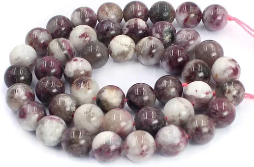 Vista 7 de Jewelry Making Natural 4, 6, 8, 10, 0.472 pulgadas, redonda, ciruela, turmalina, piedras preciosas sueltas, espaciador, cuentas para manualidades