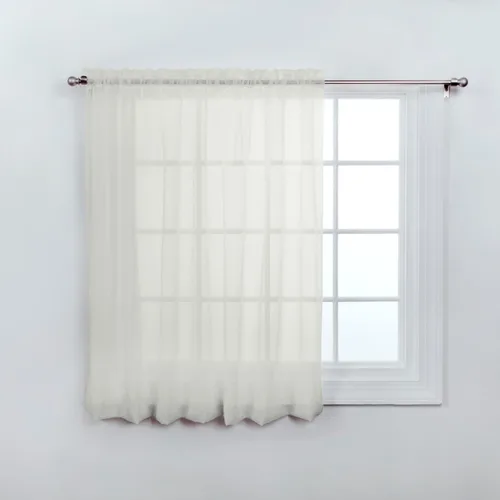 Vista 8 de Stylemaster Elegance Cenefa recta de gasa transparente, 60 x 14 pulgadas, color dorado