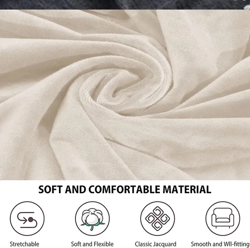 Vista 3 de Funda de silla de oficina de terciopelo con fundas para brazos Fundas elásticas para silla de computadora y escritorio Fundas universales para silla