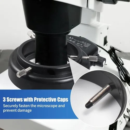 Vista 14 de Annhua Iluminación ajustable de luz de microscopio de anillo LED de 144, lámpara de microscopio Fuente de luz LED para microscopios estéreo de Negro