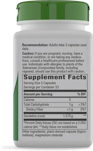 Vista 9 de Nature 's Way - Raíz de diente de león, de 525 mg. 100 cápsulas, 12300, 100, 1, 1