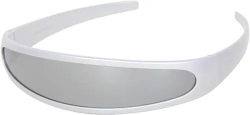 Vista 15 de zeroUV - Gafas de sol con visera de lente espejada de color cíclope estrecho futurista