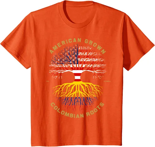 Vista 67 de Camiseta de regalo con la bandera de Estados Unidos con árbol de raíces colombianas