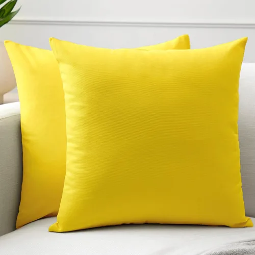 Vista 102 de Encasa XO Juego de 2 fundas de almohada de 12 x 12 pulgadas, color beige, sin rellenos, fundas de almohada de algodón para sala de estar, cama