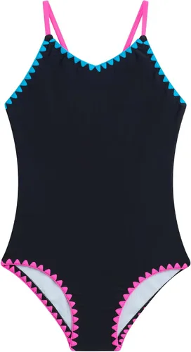Vista 9 de Kanu Surf Bañador deportivo de una pieza Daisy Beach para niñas Aloha Negro