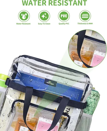 Vista 74 de MAY TREE Bolsa transparente para eventos en estadios de 12 x 6 x 12 pulgadas, bolsa de almuerzo transparente con correas reforzadas para trabajo