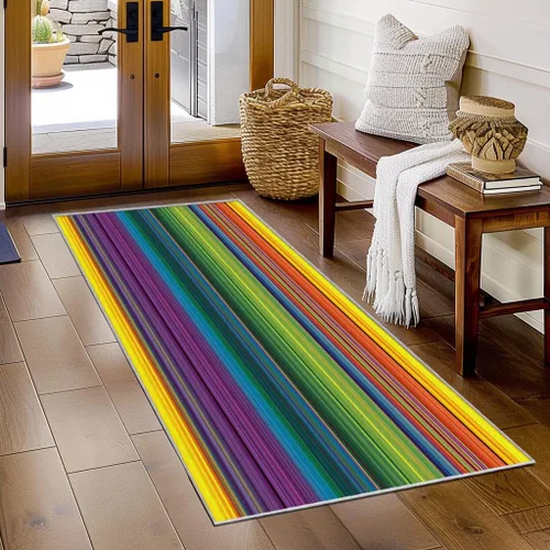 Vista 11 de Black and White Striped Runner Rug 2x4 Small - Hallway Runner Rug Stripe Pattern, Non Slip, Washable, Black and White Striped Home Decor Carpet for