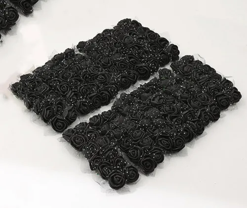 Vista 11 de 144pcs 12 colores mini flores artificiales rosas cabezas y tallo suave