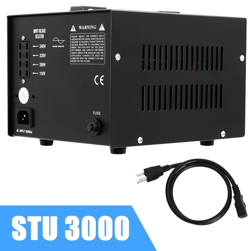 Vista 4 de Convertidor de voltaje Transformador de voltaje de 3000 vatios, Convertidor de corriente AC 220V/110V, Protección contra rotura de circuito, Puerto