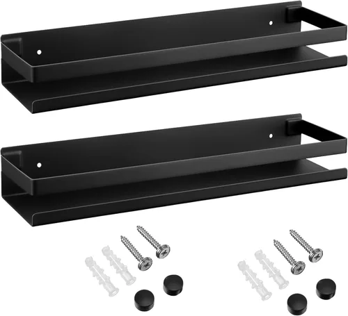 Vista 11 de Lallisa 2 Piezas Estante de Acero Inoxidable para Baño, Ducha, Estantes Flotantes, Cesta Organizadora Montada en la Pared, Estantes Organizadores
