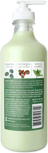 Vista 2 de Village Naturals Therapy Muscle Loción de manteca de karité, aroma a menta de eucalipto, 16 onzas líquidas, paquete de 3