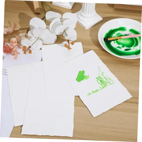 Vista 8 de ARTIBETTER 25sheets Cold Press Watercolor Paper Deckle Edges Blank Artist Paper for Painting Sketching and Card Making Versatile Use for All Skill