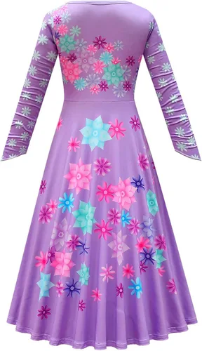 Vista 2 de Kids Isabela Dress Cosplay Costume Girls Isabela Madrigal Dress Princess Skirt Dresses Party Halloween Suit with Bag