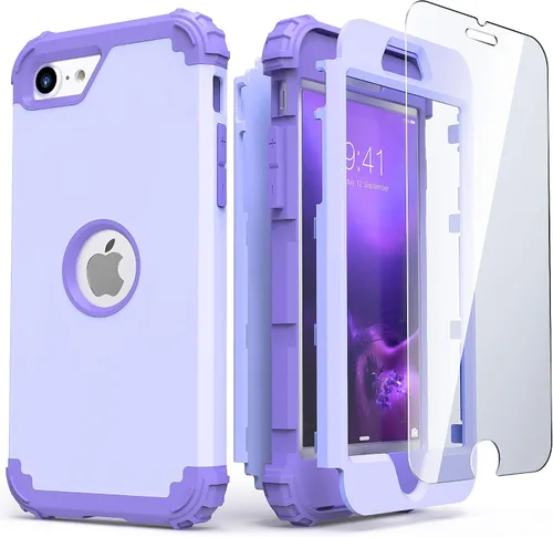 Vista 37 de IDweel Funda para iPhone SE 2020 con protector de pantalla, para iPhone SE 2022, 3 en 1, absorción de golpes, ajuste delgado, cubierta