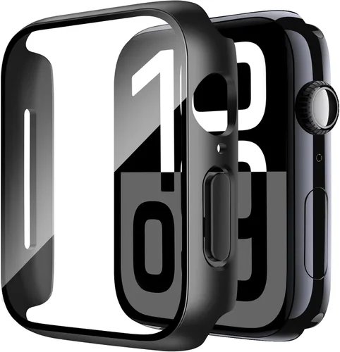 Vista 8 de Smiling - Funda compatible con Apple Watch Series 3 y Series 2 de 1.496 pulgadas con protector de pantalla de vidrio templado integrado - Funda