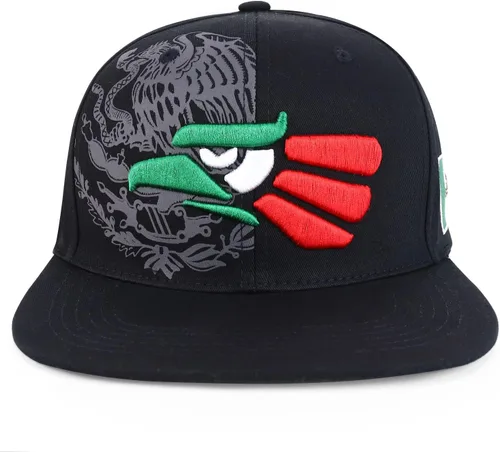 Vista 2 de Hecho En Mexico Eagle 3D Bordado Flat Bill Snapback Cap